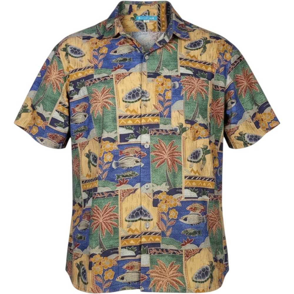 Tori Richard Multicolor Sea Turtle Button Down Shirt Mens 3XL Resortwear Coastal